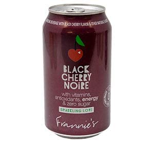 Frannies Sparkling Beverage Zero Calories Sugar Aspertame Free 8Pack 12 fl oz Cans Black Cherry Noir