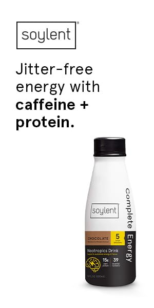Soylent Complete Energy GlutenFree Vegan Protein Nootropics Shake Chocolate 11 Oz Pack of 12