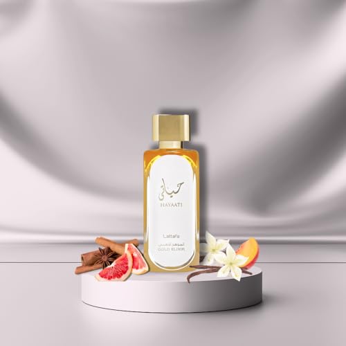 Lattafa Hayaati Gold Elixir Eau De Parfum Spray for Unisex, 3.4 Ounce