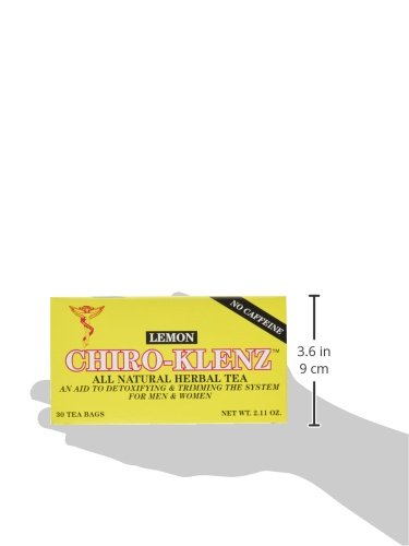 Chiro-Klenz Lemon Detox Tea for Colon Cleanse - Natural Herbal Tea for Bloating Relief and Weight Loss for Women and Men/Gentle Cleansing Action for Full Body Detox/No Caffeine, or Gluten
