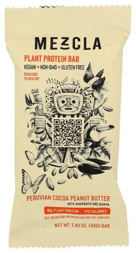 Mezcla Plant Protein Bars Vegan Gluten Free Snacks 2 of Each Flavors Japanese Matcha Vanilla Peruvian Cocoa Peanut Butter Mexican Hot Chocolate Canadian Maple Blueberry 140 oz x 8