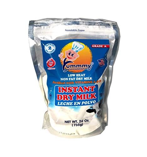 Yummmy Instant Nonfat 26 oz Powdered Dry Milk Leche en Polvo 26 oz Grade A Kosher Halal Certified Product of USA