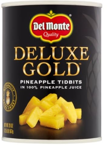 Delmonte Deluxe Gold Pineapple Slices Chunks Tidbits 20 Ounce Pack of 6 with Make Your Day Mini Spatula