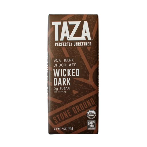 Taza Chocolate Organic Amaze Bar 95 Stone Ground Wicked Dark 25 Ounce 6 Count Vegan