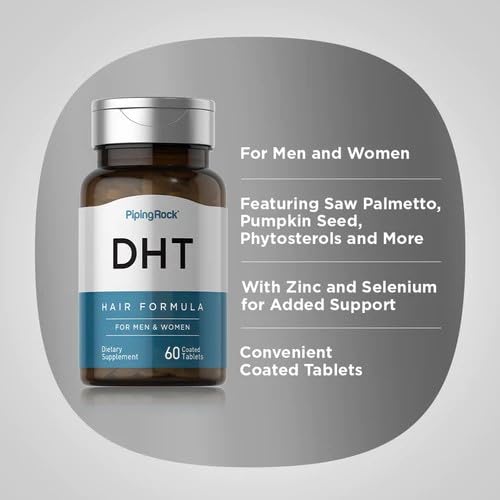 Piping Rock DHT Advanced Hair Formula | 60 Tablets | for Men and Women | Non-GMO, Gluten Free Supplement
