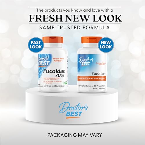 Doctor's Best Fucoidan 70%, Non-GMO, Vegan, Gluten Free, 60 Count