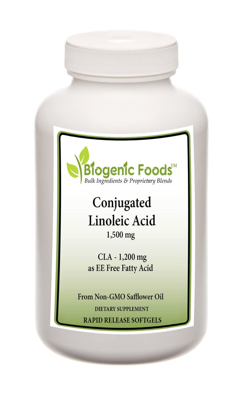 Biogenic Foods Conjugated Linoleic Acid Oil - Free Fatty Acid 1,200 mg of Natural Sourced CLA - 1,500 mg - 60 Capsules