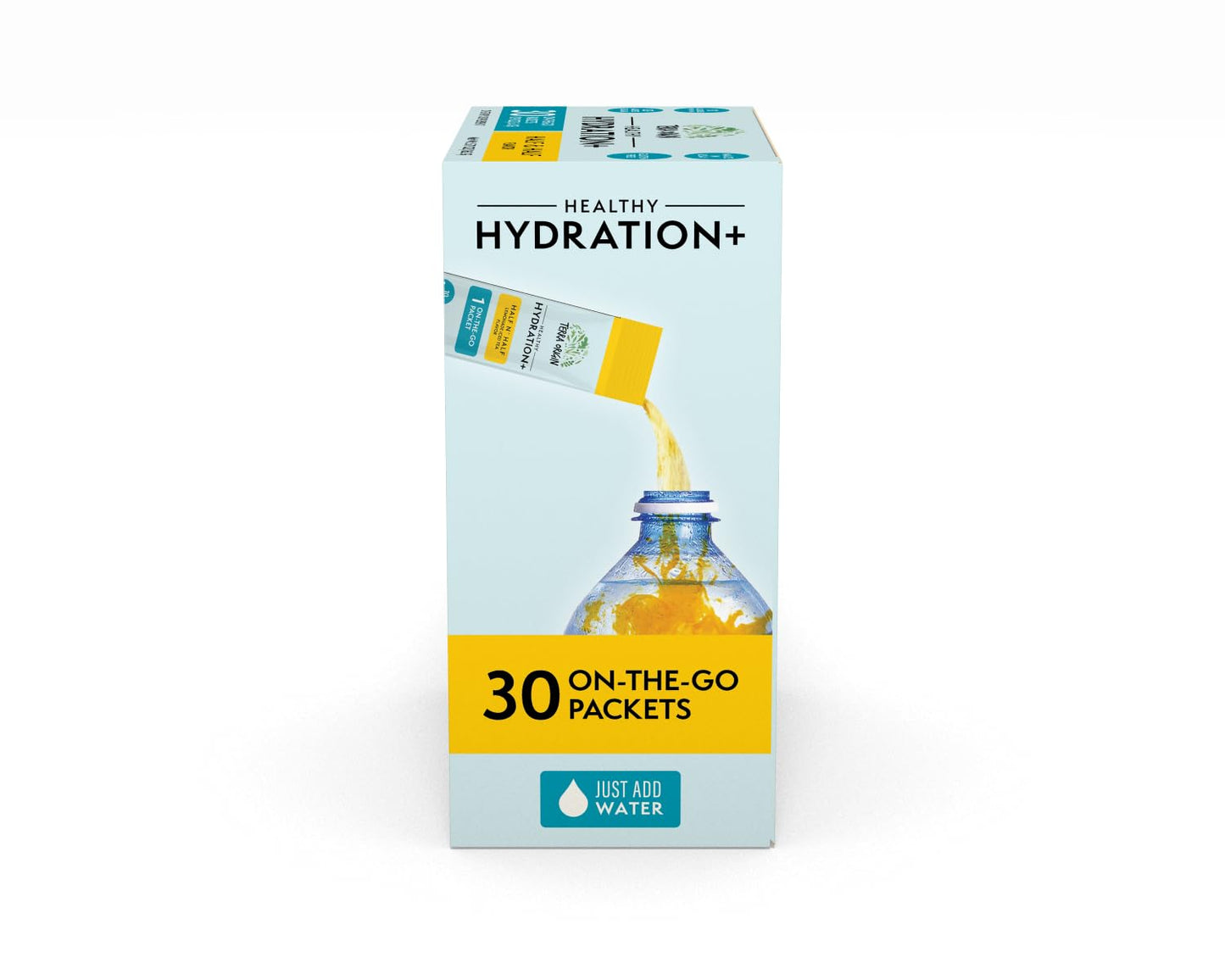 TERRA ORIGIN Healthy Hydration+ Electrolyte Powder Packets | Detox Support Drink Mix | Half N' Half Lemonade Iced Tea | 1 Stickpack per Serving (30 Servings)