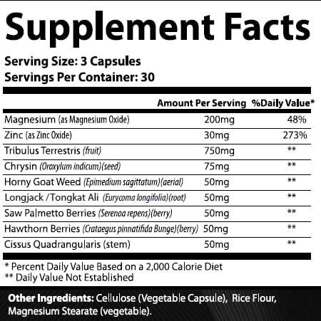 BioImmune TESTAGRA Testosterone Booster for Men. 10X Concentrated- 90 Capsules - Increase Lean Muscle Energy Drive Strength. Saw Palmetto, Tribulus, Tongkat Ali, Horny Goat Weed, Zinc