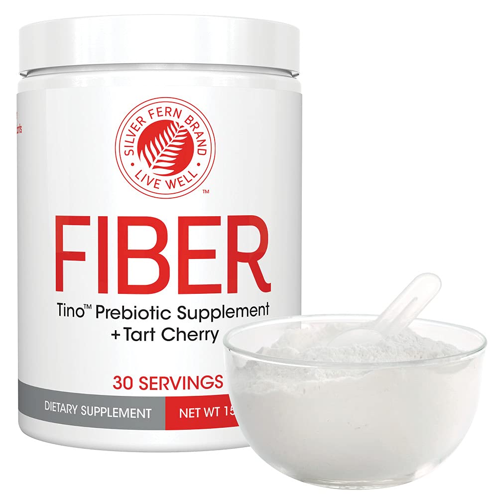 Tino Natural Gluten Free Prebiotic Fiber Supplement - with Tart Cherry Extract & Polycan Black Yeast Extract - Non-GMO, Water Soluble Fiber Powder Mix (1 Canister - 15.9 Oz)