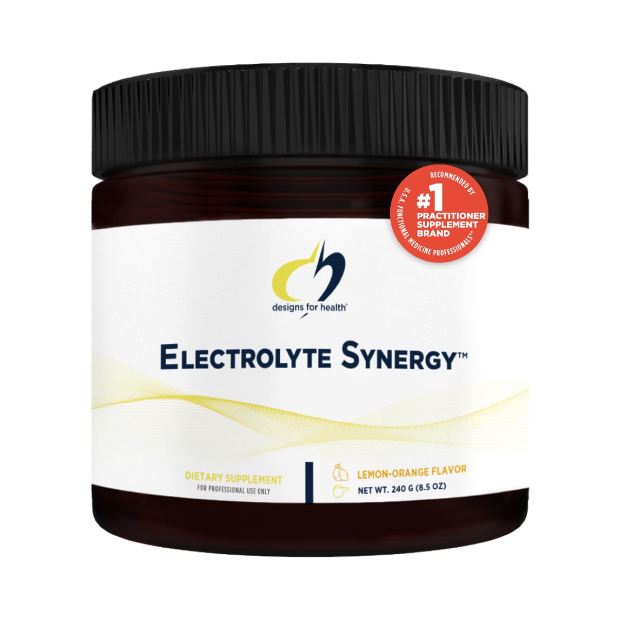 Designs for Health Electrolyte Synergy Powder - Hydration Support Drink Mix Powder Supplement with Vitamin C, D-Ribose + Antioxidants - Natural Lemon-Orange Flavor (30 Servings / 240g)