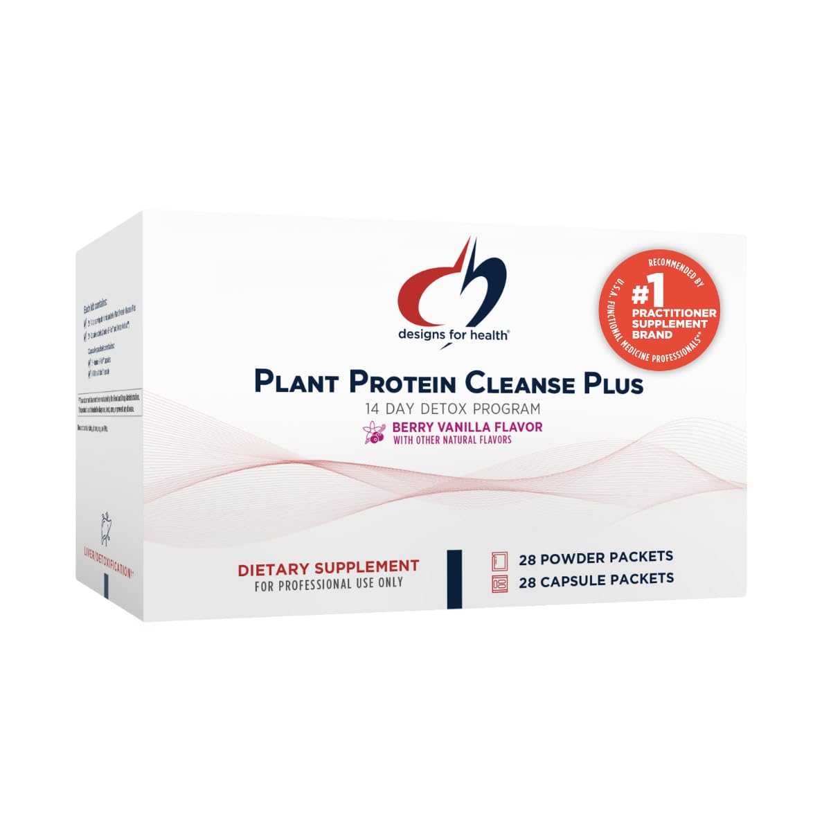 Designs for Health Plant Protein Cleanse Plus 14 Day Detox Program - Promotes Healthy Liver Function + Metabolic Cleanse with Antioxidants + Herbs, Vegetarian (28 Protein Powder Drink + Vitamin Packs)