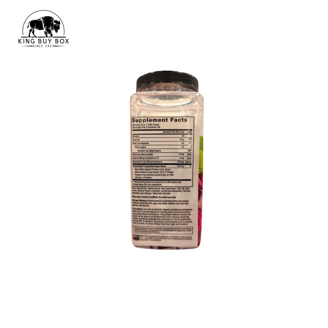 KING BUY BOX Pill Box (Color May Vary) Bundle with Total Beets, Beet Root Superfood Soft Chews, Acai Berry (90 ct.) compatile with Factor Force