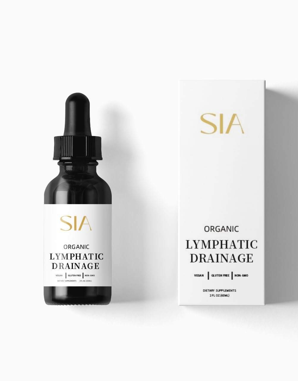 New Advanced Herbal Formula | SIA Organic Lymphatic Drainage Drops Supplements 2 Fl. Oz - Immune Support, Lymphatic Detox & Cleanse | Non-GMO | Vegan |