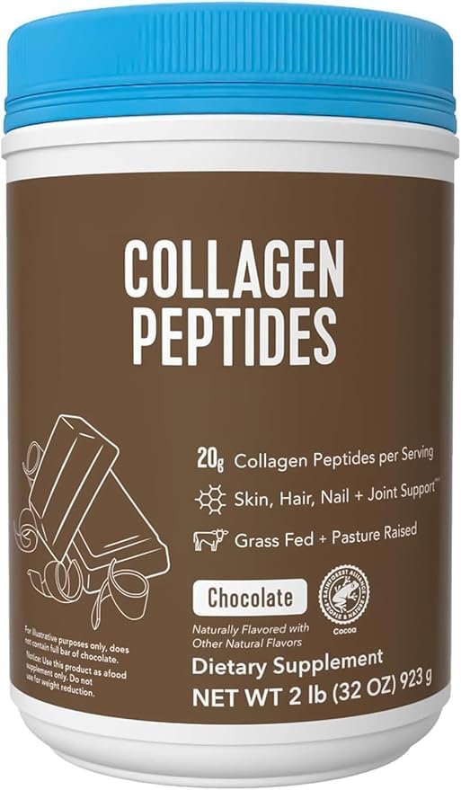 Vital Chocolate Protein Collagen Peptides, Pasture Raised, Grass Fed, Gluten/Zero Sugar Dairy Free,Paleo Friendly,(2LB)