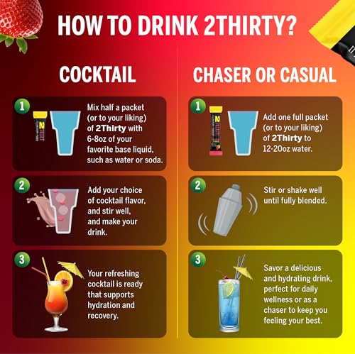 2THIRTY Hydration & Precovery Mixer | No Sugar, Zero Calories | Electrolyte Powder Packets + Vitamin B12, Aminos & Natural Herbs (18 Pack, Strawberry Lemonade)