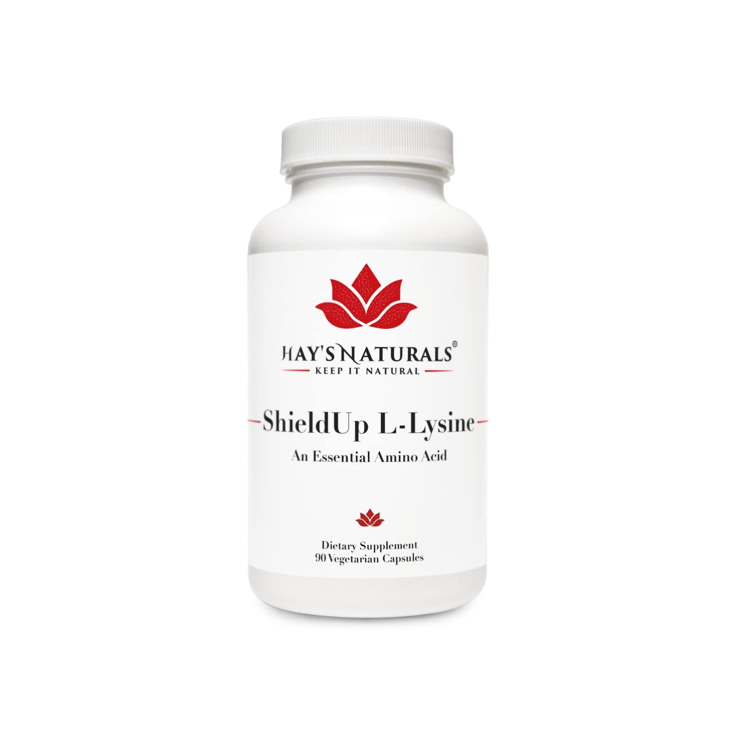 Hay's Naturals ShieldUp Lysine - Immune System Support & Cold Sore Relief - Collagen Support - Vegan - 90 Capsules