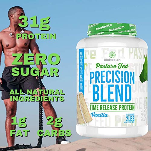 Precision Blend Vanilla (4 lb) Whey Protein | 31g Time Release Protein Blend | Non-GMO | Sugar Free | 48 Servings