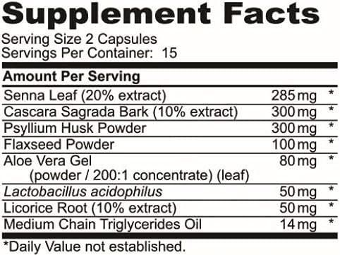 Research Labs 15 Day Colon Cleanse & Detox for Less Bloat Flat Tummy w/Probiotics - 2 Fer 1 - Constipation Relief - Flushes Toxins, Boosts Energy. Clinically Researched Safe and Effective Formula