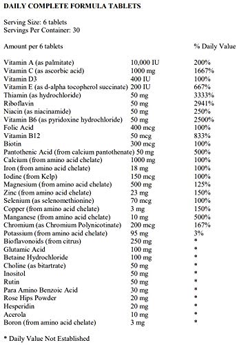 Ultimate Nutrition Daily Complete Time Release Multivitamin, Antioxidant, Mineral and Amino Acid Supplement, 180 Tablets