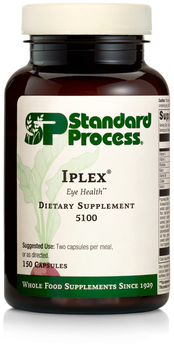 Standard Process Inc. Iplex - Whole Food Vascular Supplement, Eye Health and Eye Support with Shiitake Mushroom, Phosphoric Acid, Rice Bran, Organic Carrot, Arrowroot Flour, Alfalfa - 150 Capsules