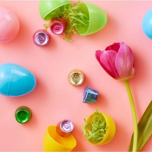 Rolo Milk Chocolate Chewy Caramel Candy approx 48 pcs Easter Edition Colored Foil Candy Individually Wrapped great for Easter Basket Stuffer
