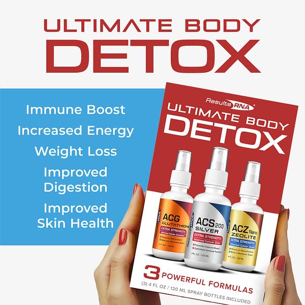 Results RNA - Ultimate Body Detox Extra Strength System - ACS 200 Silver/ACZ Nano Zeolite/ACG Glutathione are Clinically (2 oz - 30 Day)