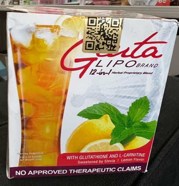GlutaLipo 12-IN-1 LEMON FLAVOR, 10 Sachets