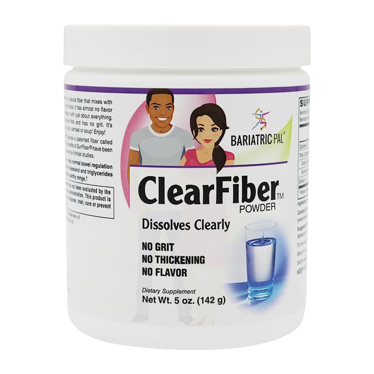 BariatricPal ClearFiber™ 5oz Powder Dissolves Clearly with No Grit, Thickening, or Flavor! (35 Serving Tub)
