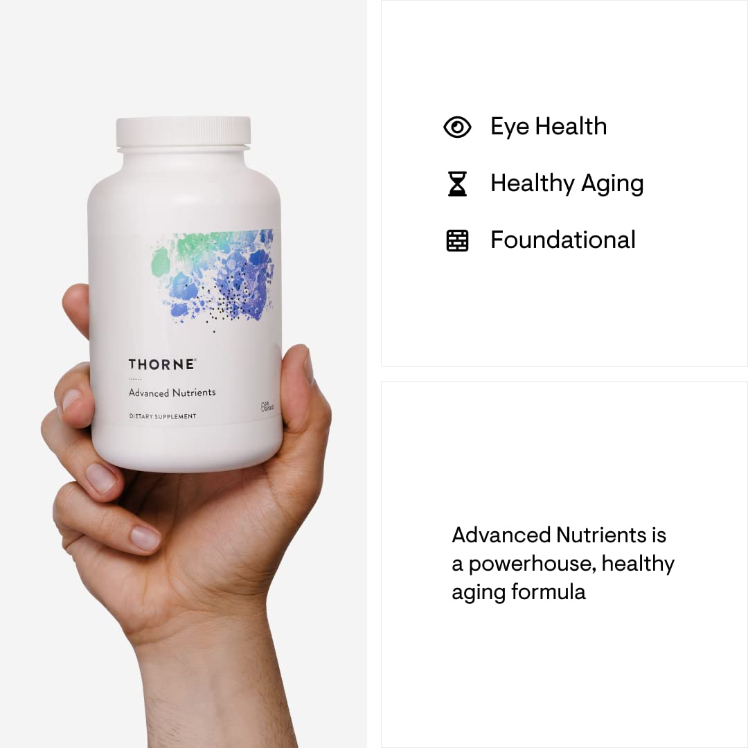 THORNE Advanced Nutrients - Multivitamin and Mineral Supplement with Nicotinamide Riboside Hydrogen Malate - Foundational Support, Healthy Aging and Eye Health* - 240 Capsules - 30 Servings