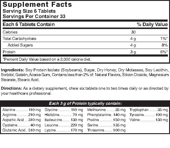 Natures Blend Protein Tablets Honey Flavor 200 Tablets