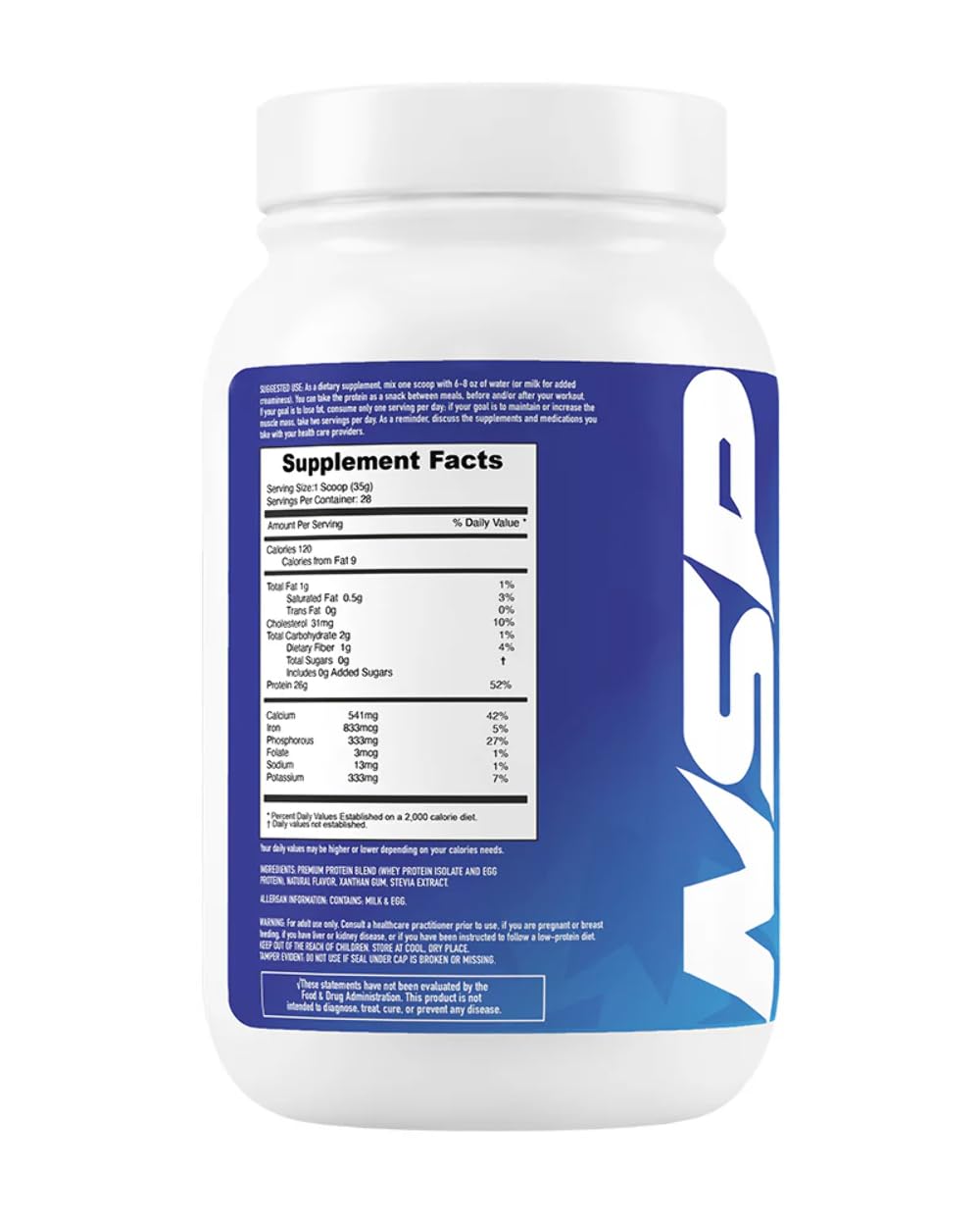 NSP Nutrition Milk & Egg Protein Powder | 26g Protein | 28 Servings | Perfect for Sensitive stomachs | no Bloating | Build Muscle | Protein for Sensitive stomachs French Vanilla