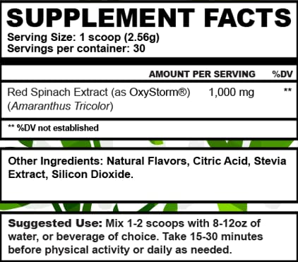 BioHealth Nutrition Vitality - Super Concentrated Red Spinach | Nitric Oxide for Daily Blood Pressure Support & Circulation Hearth Healthy Powder