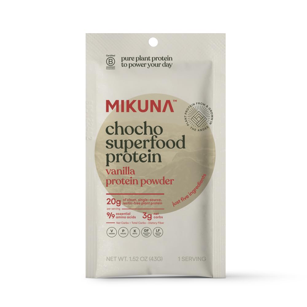 Mikuna Vegan Protein Powder (Vanilla, 8 Servings) - Plant Based Chocho Superfood Protein - Dairy Free Protein Powder Packed with Vitamins, Minerals & Fiber - Gluten, Keto & Lectin-Free