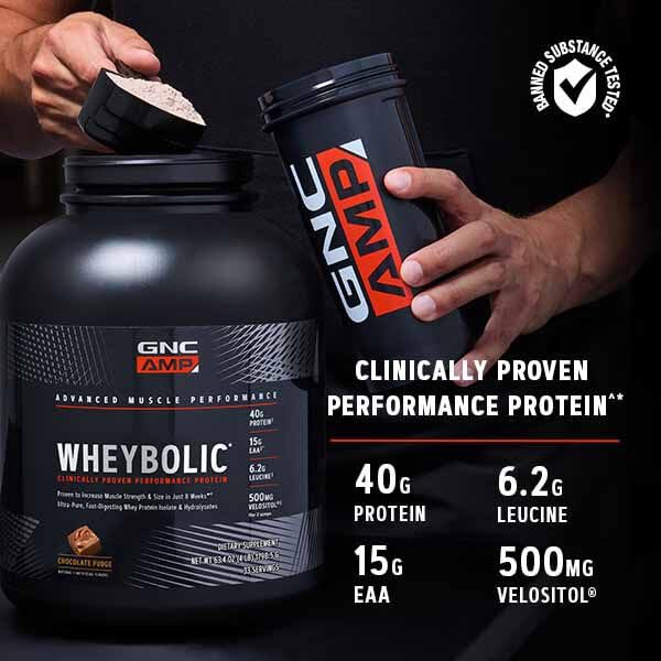 GNC AMP Wheybolic Whey Protein Powder Isolate with BCAA | Targeted Muscle Building and Workout Support Formula |Gluten Free | Cookies and Cream | 25 Servings