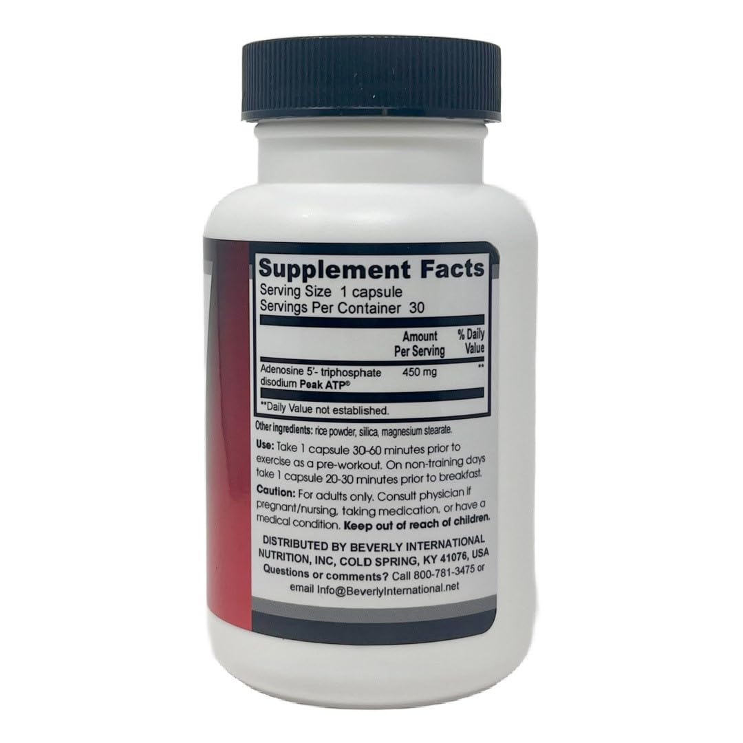 Beverly International Peak ATP® - Unlock Your Competitive Edge - PRE-Workout. Non-Stimulant Energy Source. Fuels Your Muscle. Increase Power, Strength, Muscle Mass, Reduce Fatigue, 30 Caps