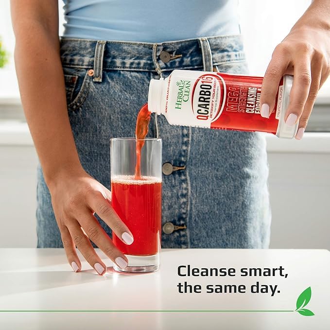 Herbal Clean - QCarbo16 Same-Day Detox Drink, Grape Flavor, (16 fl oz)