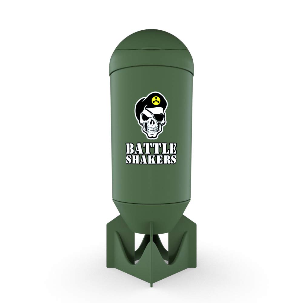 Battle Shakers Bomb | Military Themed Shaker Bottle | Leak-Proof Protein Cup with Storage Compartment | Mix Protein Powders & More | Durable & Dishwasher Safe | 20 Oz