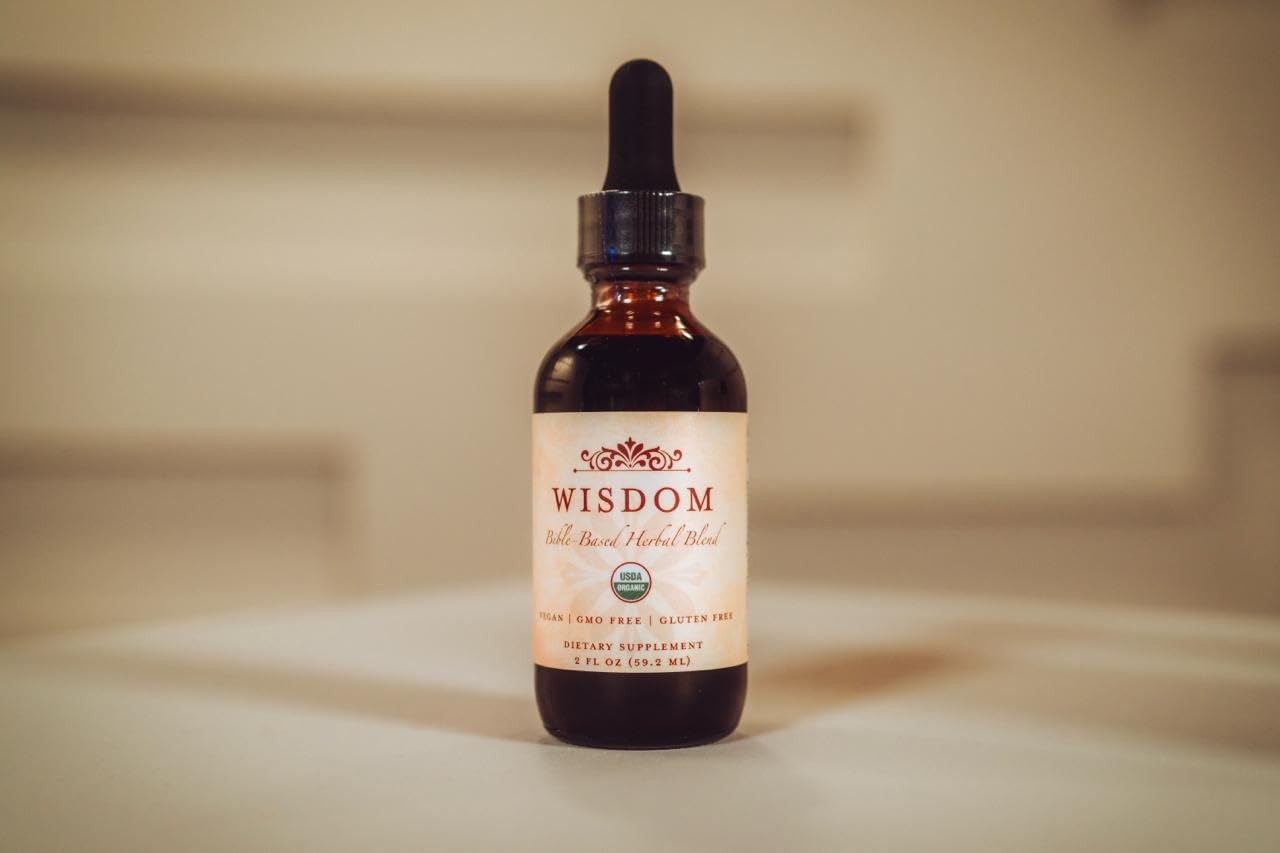 Wisdom Nutrition Biblical Herbs Supplement - 8 Potent Herbs for Energy, Detox & Mental Clarity - 2 Fl Oz