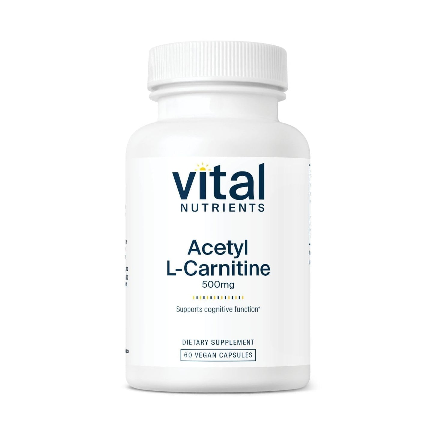 Vital Nutrients Acetyl L-Carnitine 500mg | Brain, Memory, and Cognitive Support Supplement* | Vegan | Gluten, Dairy, Soy Free | Non-GMO | 60 Capsules