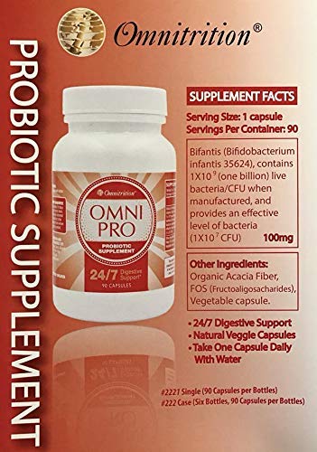24/7 Digestive Support, Authentic Omnitrition (Bundle) Includes: Fiber~n~Mor - 180 Capsules, Omni Pro (Probiotic Supplement) 90 Capsules