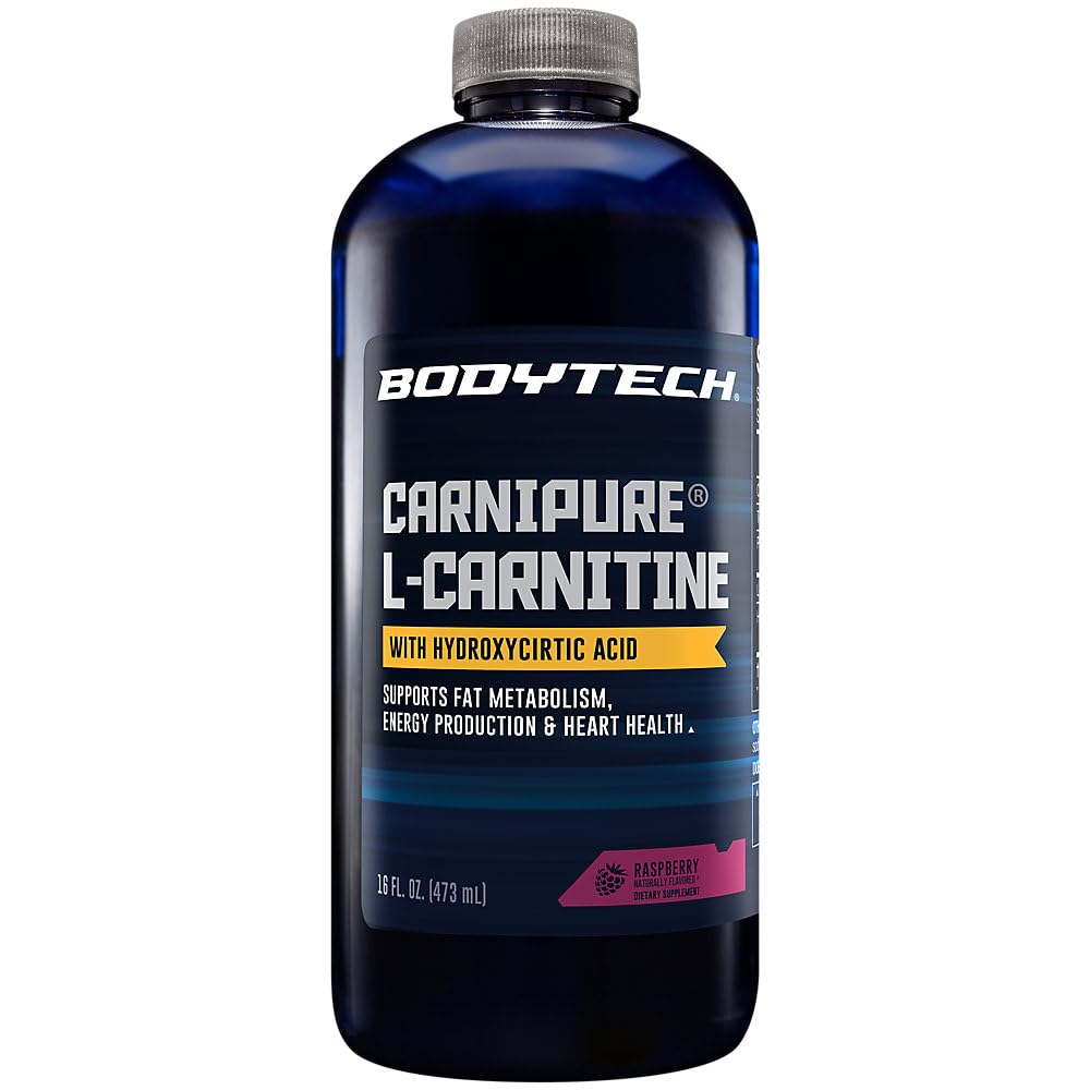 BodyTech Carnipure L-Carnitine 1100 MG, Raspberry - Supports Healthy Heart, Fat Metabolism & Recovery (16 Fluid Ounce)