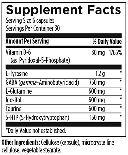 Designs for Health Neurolink - L-Tyrosine, GABA, 5-HTP, Inositol + Taurine Supplement - Designed to Support Mood, Neurological + Cognitive Health - Non-GMO (180 Capsules)