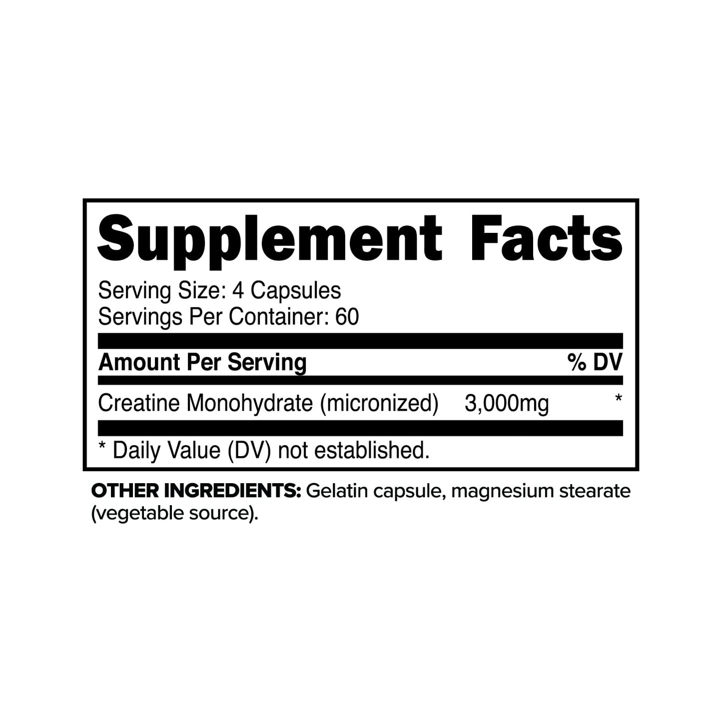 Primaforce Creatine Monohydrate Capsules - 240 Capsules, 3,000mg per Serving, Gluten Free and Non-GMO