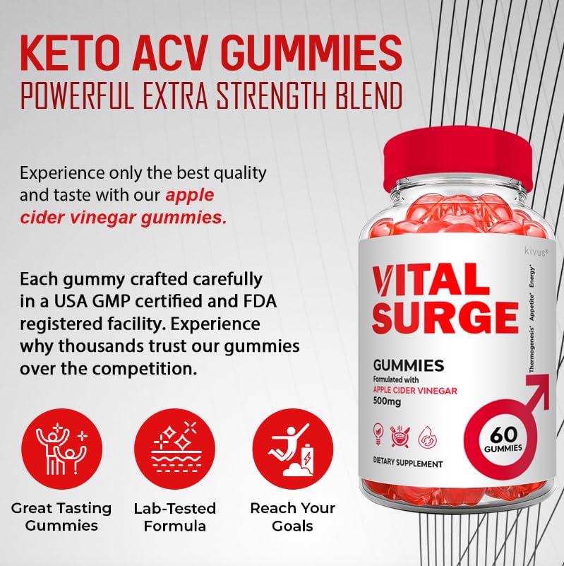 VitalSurge - Vital Surge Apple Cider Vinegar Gummies (Single, 60 Gummies)
