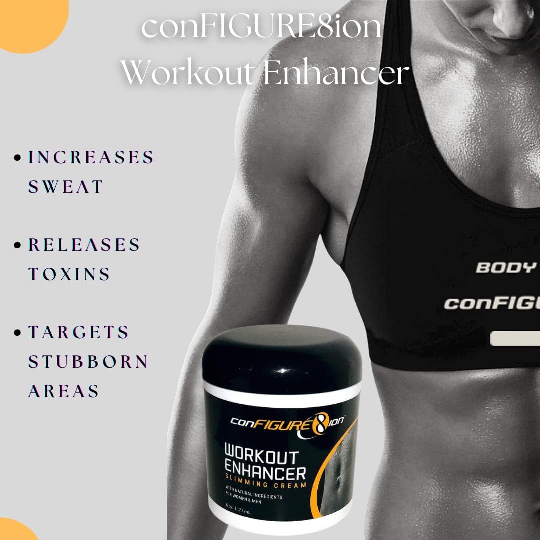 conFIGURE8ion Workout Enhancement Slim Cream - Fat Burn Hot Gel for Belly Fat, Back Fat, Arms and Thigh Fat, Sweat Cream, Muscle Recovery, Reduce Joint Pain, Back Pain and Knee Pain, Cellulite Cream