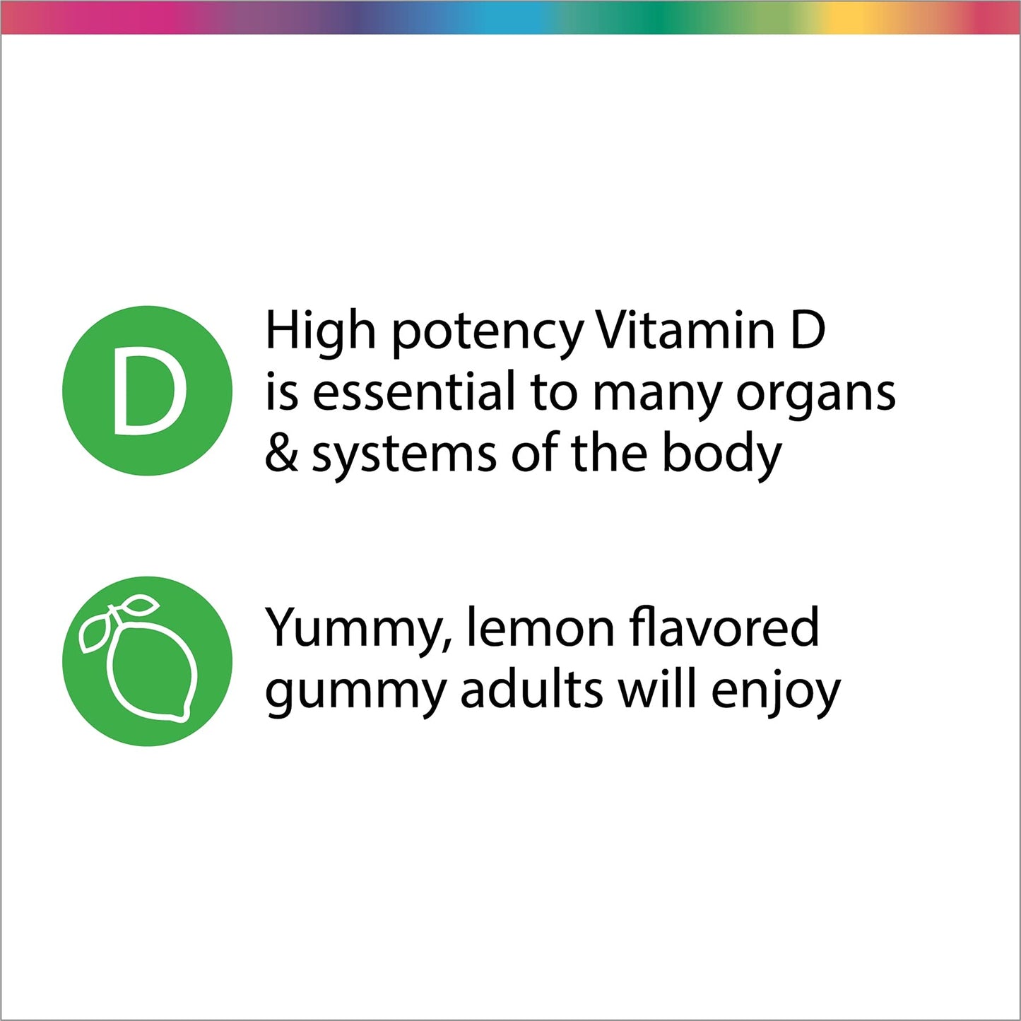 Rainbow Light Vitamin D Gummies, Sunny Gummies, Vitamin D3 1,000 IU, Gluten Free, Protects Immune System Health, Lemon, 100 Gummies