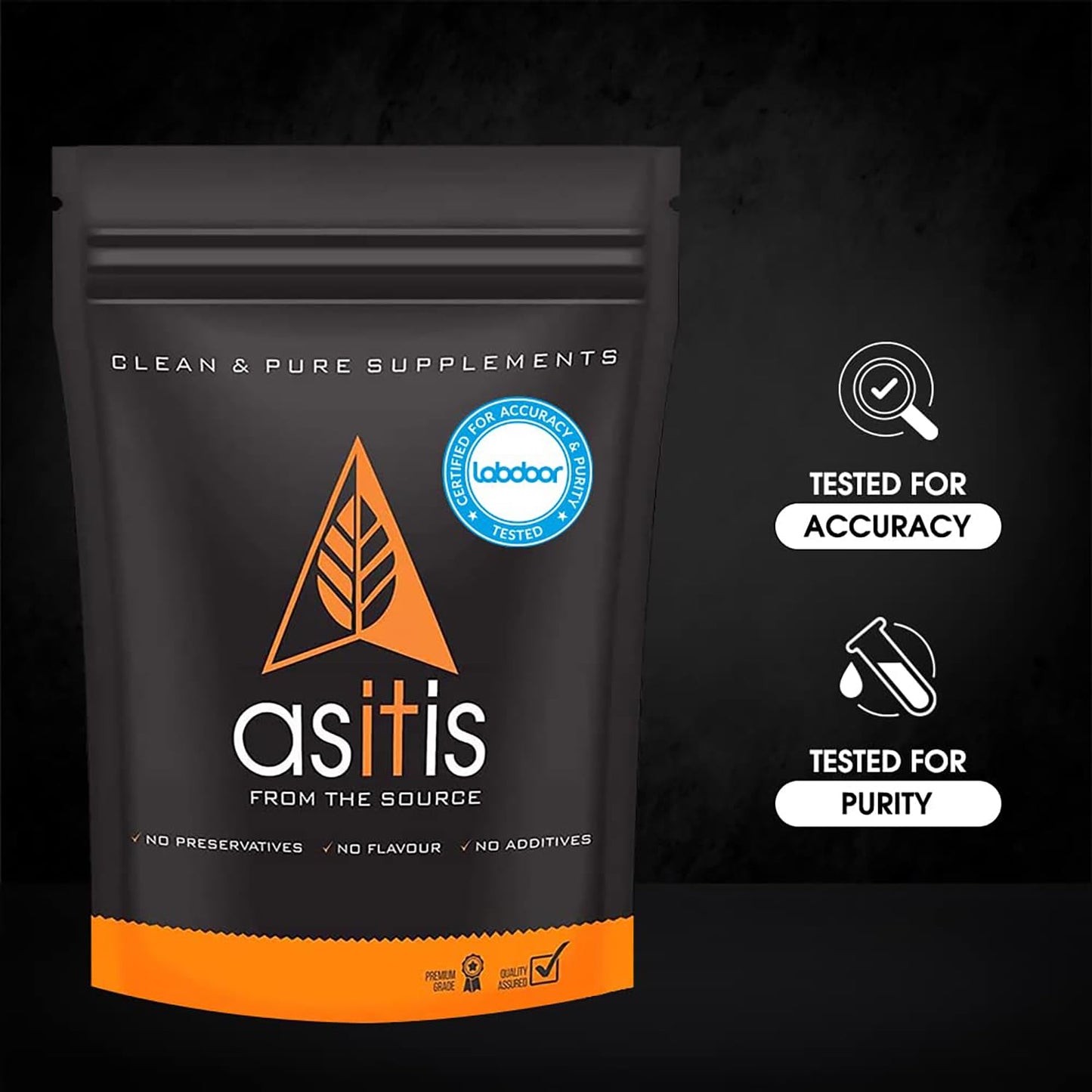 AS-IT-IS Nutrition Creatine Monohydrate 500gms/17.6 Oz | Usa Labdoor Certified for Accuracy & Purity No Preservatives Gluten-free Vegan Friendly Post-workout Supplement