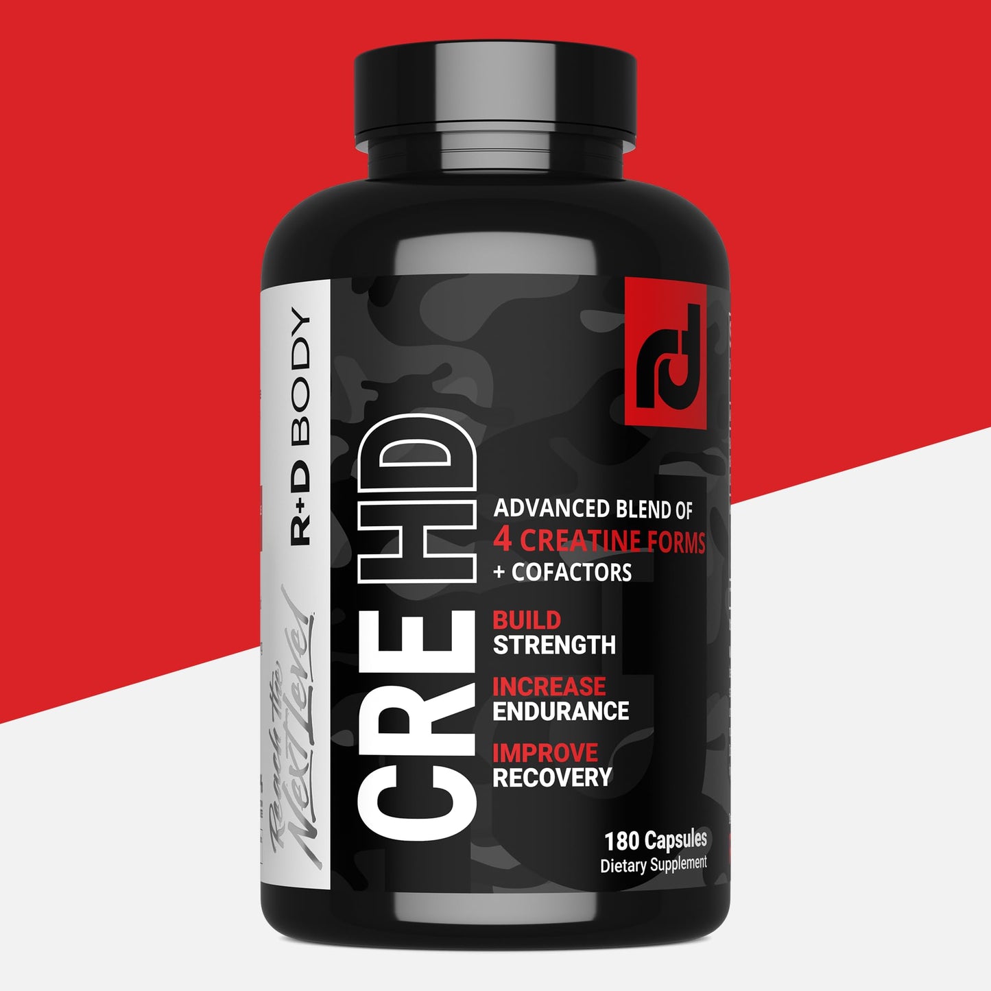 R+D Body CreHD - Advanced Creatine Blend + Cofactors - 180 Capsules - Support Lean Muscle, Endurance, and Recovery